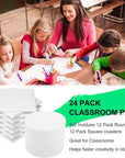 Ceramic Tile for Crafts Coasters, 24 Pack White Tiles Unglazed 4 Inch with 24 Pack Cork Backing Pads Includes Square and round Ceramic Coasters for DIY Arts Craft Project Coasters (24)