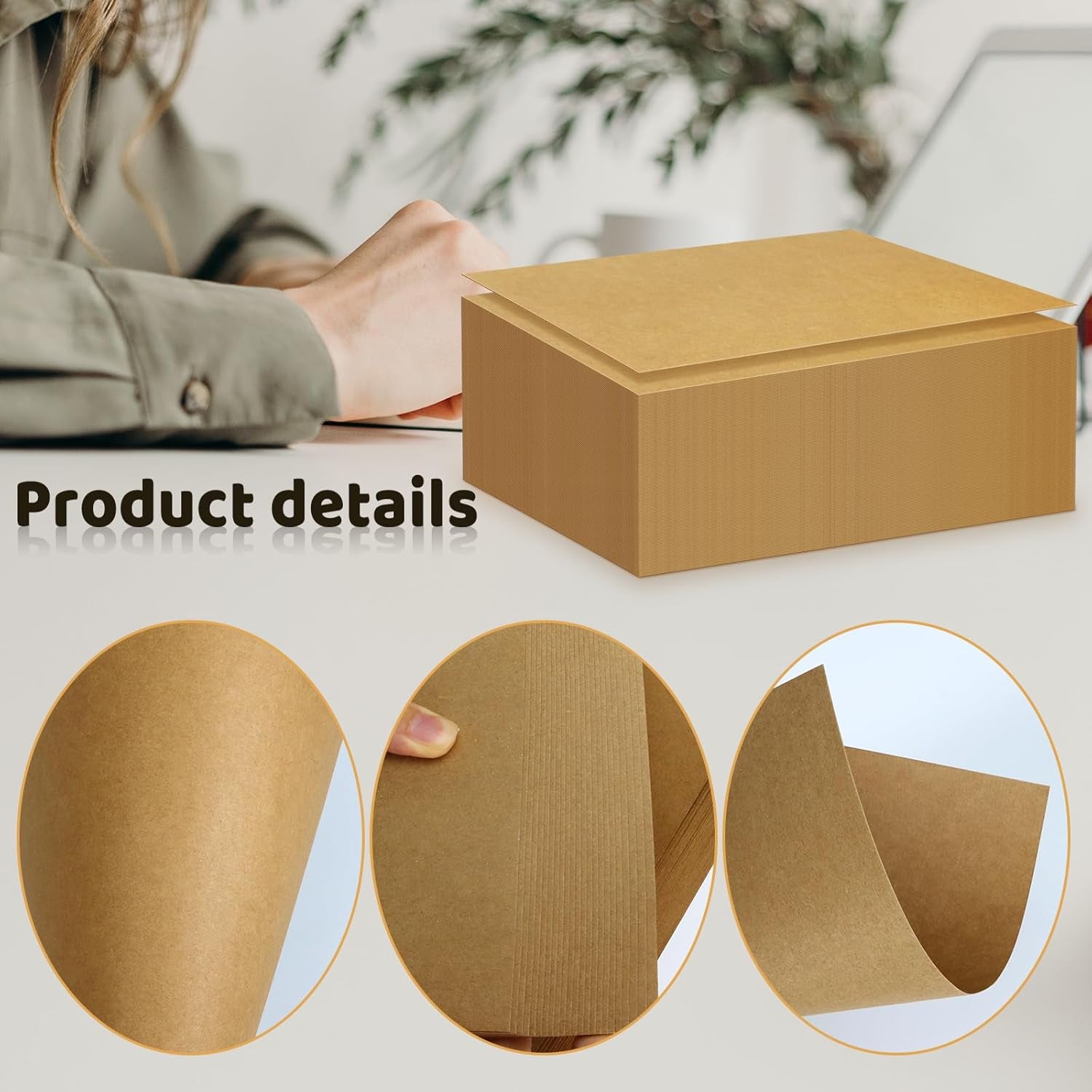 200 Sheets Brown Kraft Cardstocks, Letter Size Thick Paper Cover Card Stock Printer Paper for Craft Scrapbooking, DIY Cards Making, 8.5" X 11" (Brown)