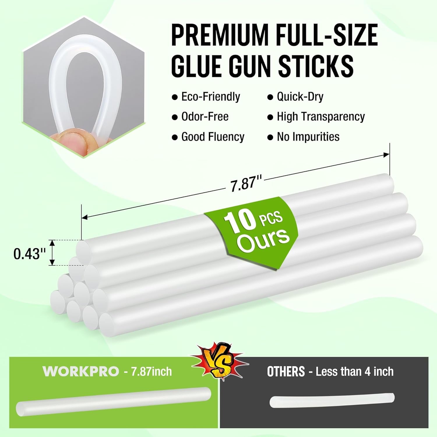 Hot Glue Gun Full Size - 60/100W Dual Temp Glue Gun and Sticks Set with 10 PCS Glue Sticks (7/16") - 90S Fast Preheating Hot Glue Gun Kit for Construction, Crafting, DIY and Repairs - White