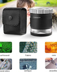 30X Loupe Magnifier,Adjustable Focal Length Magnifier,Foldable Jewelry Magnifier Glass for Textile Optical,Embroidery,Circuit Board,Coins,Etc.