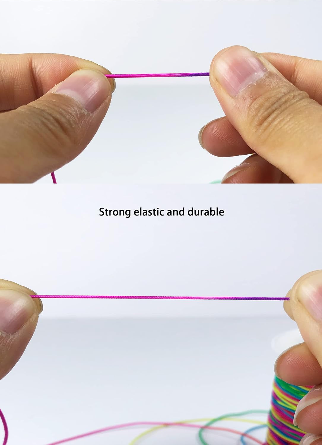 Elastic Beading Cords 100M Rainbow 1Mm Elastic Cord Pony Beads Crafts Pony Beading Thread Stretch String Craft Cord Pony Bead String