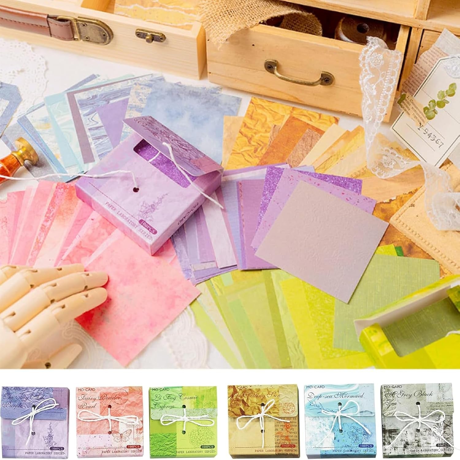 Vintage Scrapbook Paper Pack - 600 Sheets Colorful Decorative Paper Aesthetic Stationery Journaling Supplies Scrapbooking Paper for Writing Drawing Travel Journal DIY Art Craft, CB-701