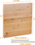 Crochet Blocking Board, 11.6 Inches Bamboo Blocking Board for Knitting Crochet and Granny Squares, Handcrafted Knitting with 20 Pcs Stainless Steel Pins and Crochet Kit