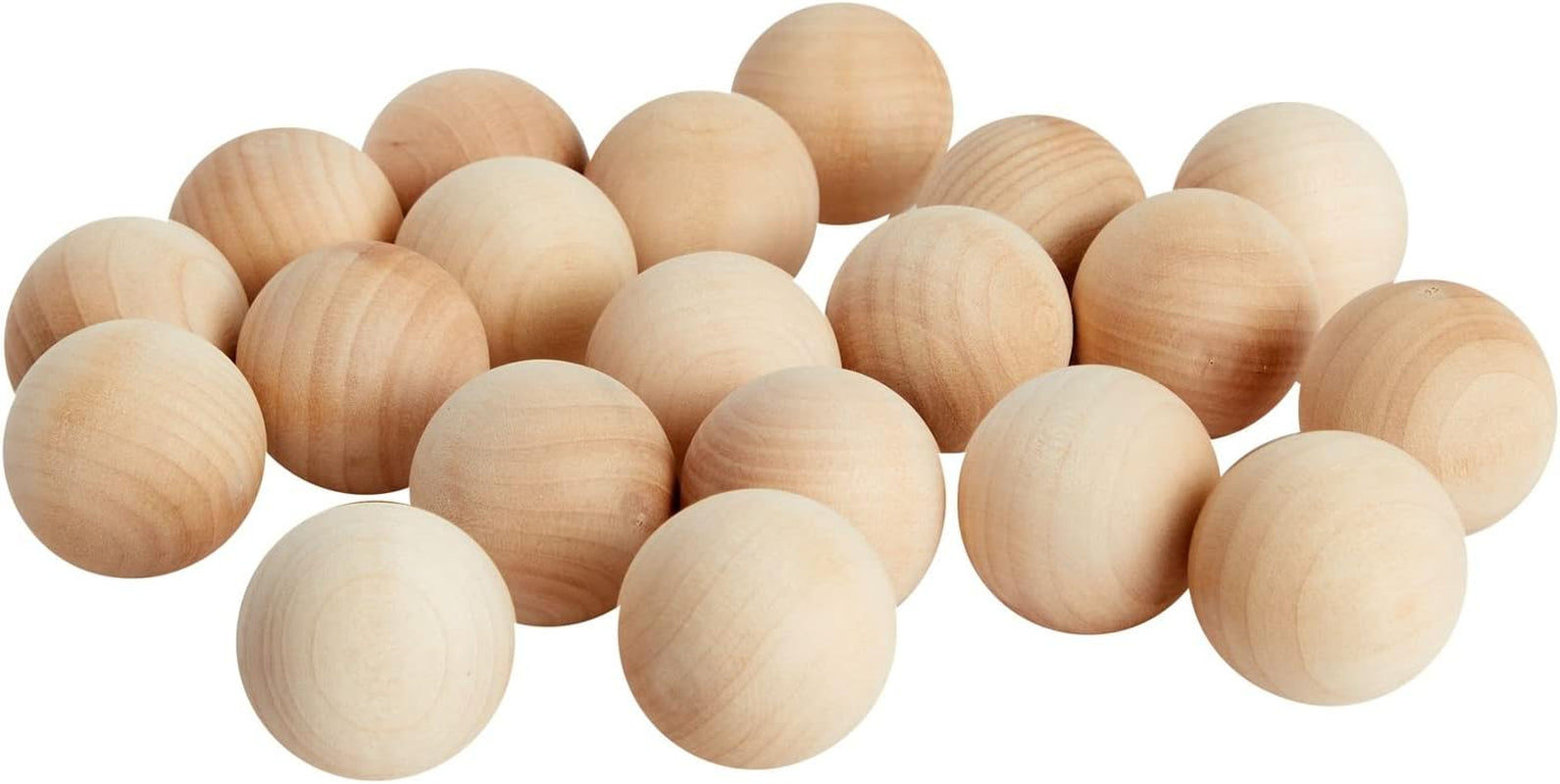 1.5 Inch Wooden Balls for Crafts, Unfinished round Wood Spheres for DIY Projects (20 Pack)
