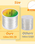 Stretchy Bracelet String - 1Mm Elastic String for Bracelet Making, 120M Elastic Cord for Bead Bracelets, Clear Bead String for Jewelry Making, Includes Bead Needle