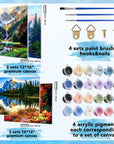 Paint by Numbers Kit for Adults Kids - Crafts DIY Paint by Numbers Kits for Beginners - Color by Numbers Pack on Canvas Painting Kit - Acrylic Paint on Mountains Lake