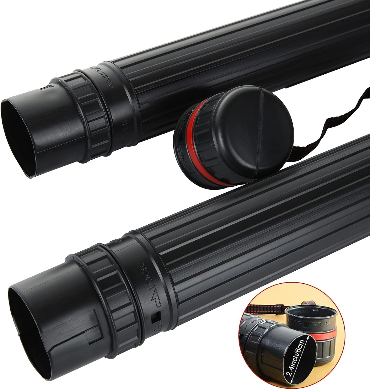 3PCS Poster Tube, Small Poster Tube with Strap, Art &amp; Poster Storage Transport Tubes, Carry Document, Blueprint, Drawing and Artwork, round Poster Holder Tube Cases Expand from 17.5 to 28 Inch