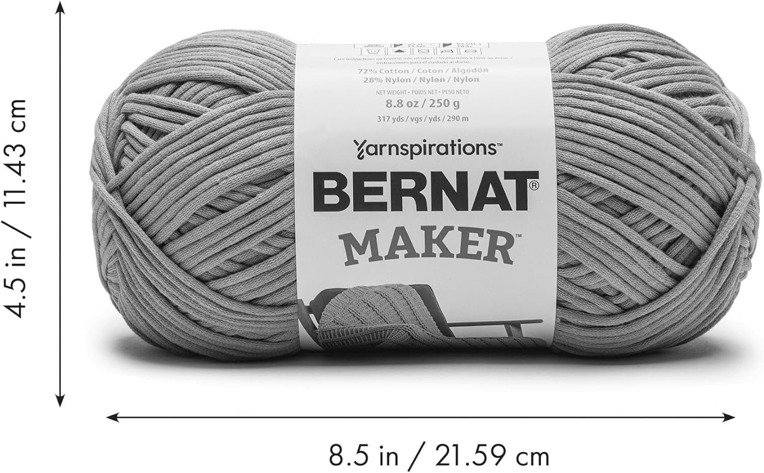 Maker Black Yarn - 2 Pack of 250G/8.8Oz - 72% Cotton 28% Nylon - 