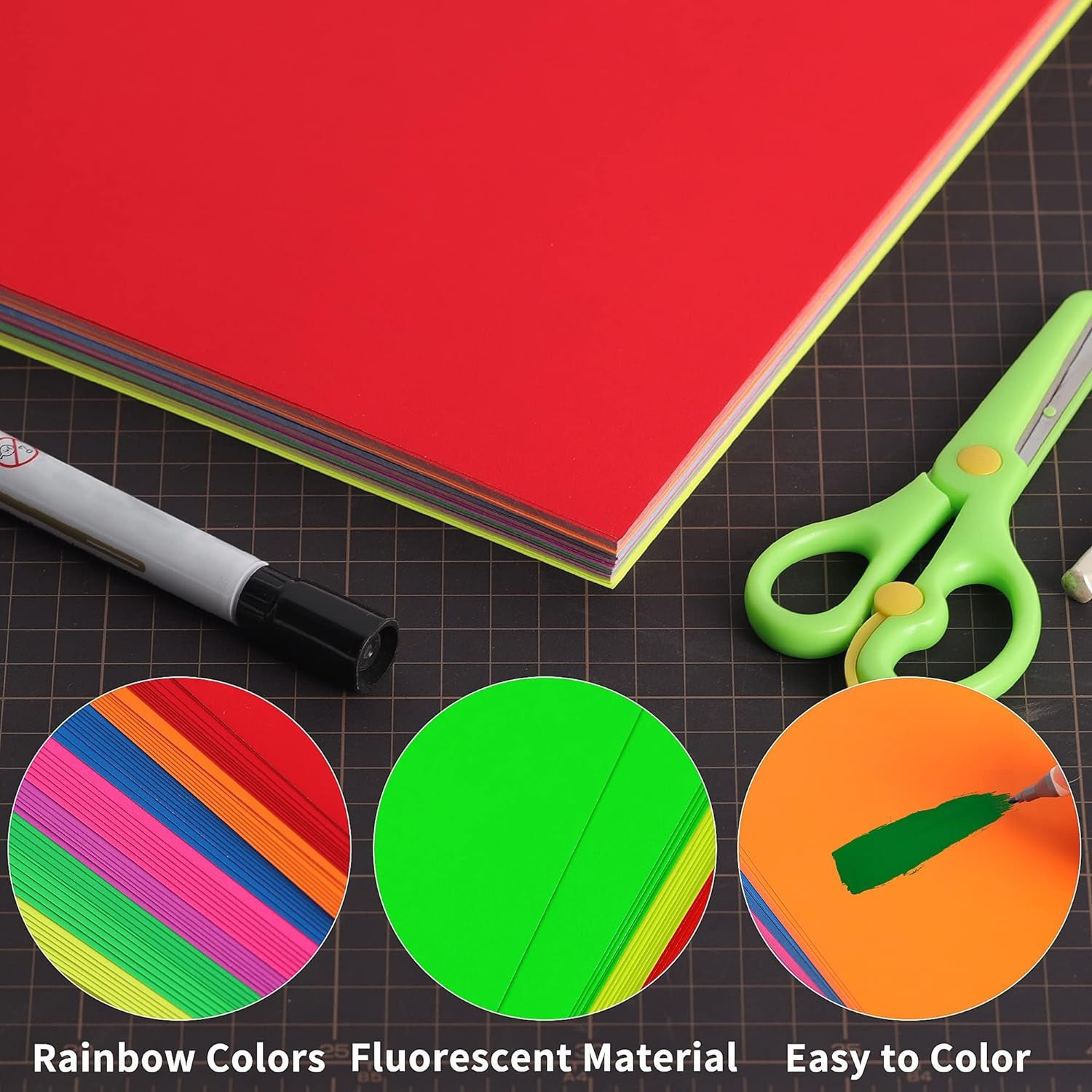 Bright Color Paper Colorful Cardstock - 8.5’’ X 11’’ Letter Paper Size 65Lb Cover Card Stock Rainbow Colors Paper 70 Sheets Perfect for Scrapbooking, Crafts, Business Cards 180Gsm UAP12