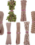 7 Rolls Jute Ribbons Burlap Ribbon Natural Jute Rope Decorative Jute Twisted String for Gift Wrapping Crafts Party Home Decoration (23.9 Yards)