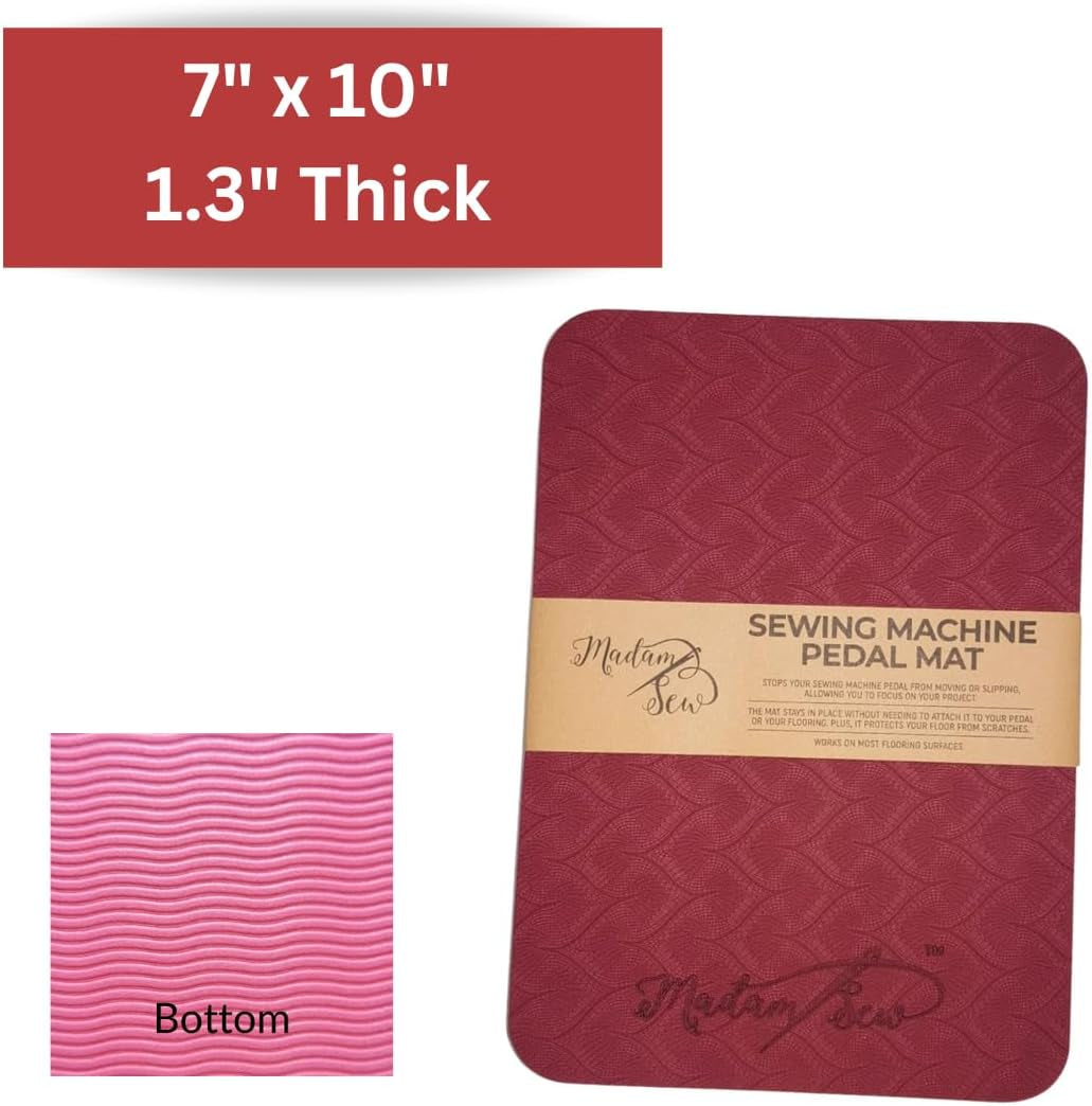 Sewing Machine Pedal Mat | No Slip Rubber Keeps Pedal in Place | Sewing Accessory | 7” X 10”