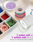 1Mm Rainbow Elastic String and 1Mm White Stretchy Bracelet String, Sturdy Elastic Cord Stretchy String for Bracelet Making, Jewelry Making, Beading(170 Ft Rainbow & 170 Ft White)