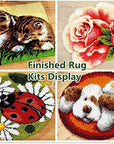 Animal White Tiger Latch Hook Rug Kit for Adults Easy Carpet Cushion with Printed Canvas Crochet Yarn Craft DIY Hooking Tapestry for Home Floor Decoration Pets Pads 52X38Cm