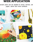 Acrylic Paint Set 30 Colors Craft Paints in Tubes with 10 Art Brushes Rich Pigment for Artists Beginners Kids Painting on Canvas Wood Fabric Crafts, 36Ml/Tube