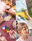 Paint Brushes Set for Acrylic Painting, 16 Pcs Nylon Hair Paint Brushes for Oil Watercolor Face Body Rock Painting Artist, Art Painting Brush Kits for Beginners and Professionals