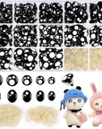 1200PCS Safety Eyes for Amigurumi, Stuffed Crochet Eyes with Washers 6Mm, 8Mm, 12Mm Plastic Crochet Safety Eyes Black Safety Eyes for Crochet Stuffed Animal Eyes for Craft Teddy Bear 6