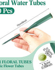 90 Pcs 6 Inch Floral Water Tubes Green Floral Tubes Plastic Flower Tubes Supplies for Fresh Flowers with Rubber Cap for Flower Stem Arrangements Florist Supplies
