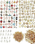 200Pcs Mixed Gold Plated Enamel Charms for Jewelry Making - Also Includes 52Pcs Letter Pendants, 400Pcs Jump Rings and 100Pcs Lobster Clasps for Necklaces,Bracelets,Earrings,Diy Crafting