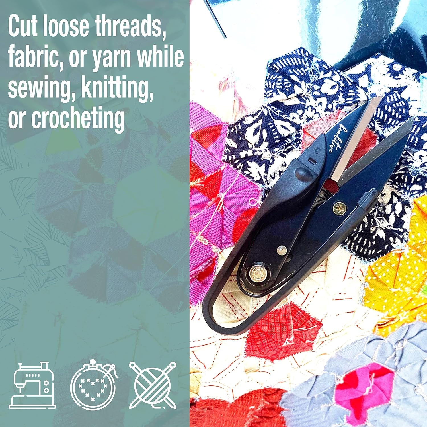 Premium Thread Snips - Thread, Yarn, Embroidery Snipper for Sewing, Quilting, Knitting, Jewelry Making - High-Carbon Steel Blades with Protective Cap and Lanyard