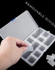 Transparent Plastic Grid Box Storage Organizer for Display Collection with Adjustable Dividers - 15 Clear Grids - 6.9"X4"X0.9"