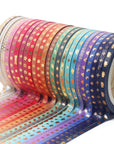 24 Rolls Skinny Washi Tape Set Gold Foil Print Decorative Tapes for Arts, DIY Crafts, Journals, Planners, Scrapbooking, Wrapping (Slim 3Mm)