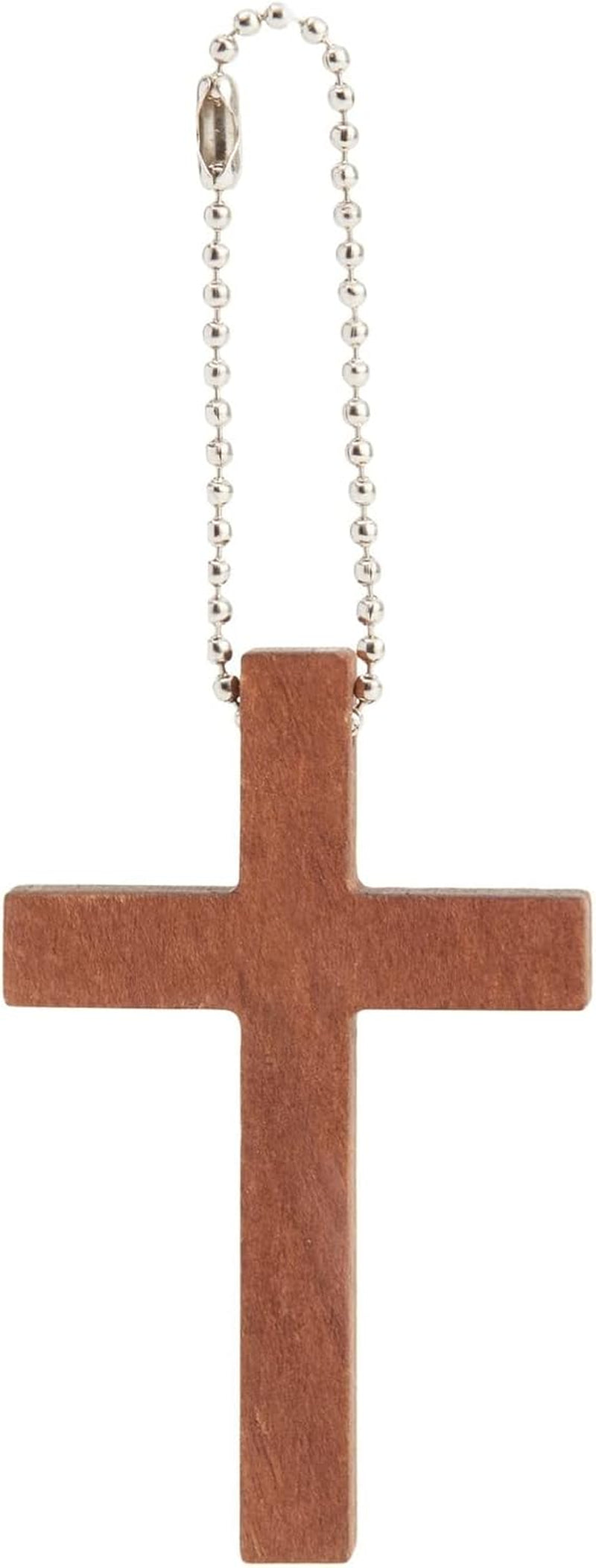 50-Pack Mini Wooden Cross Keychains Bulk for Christian Party Favors, Easter Crafts, Necklace and Bracelet Charms for Jewelry Making (1.2X1.7 In)