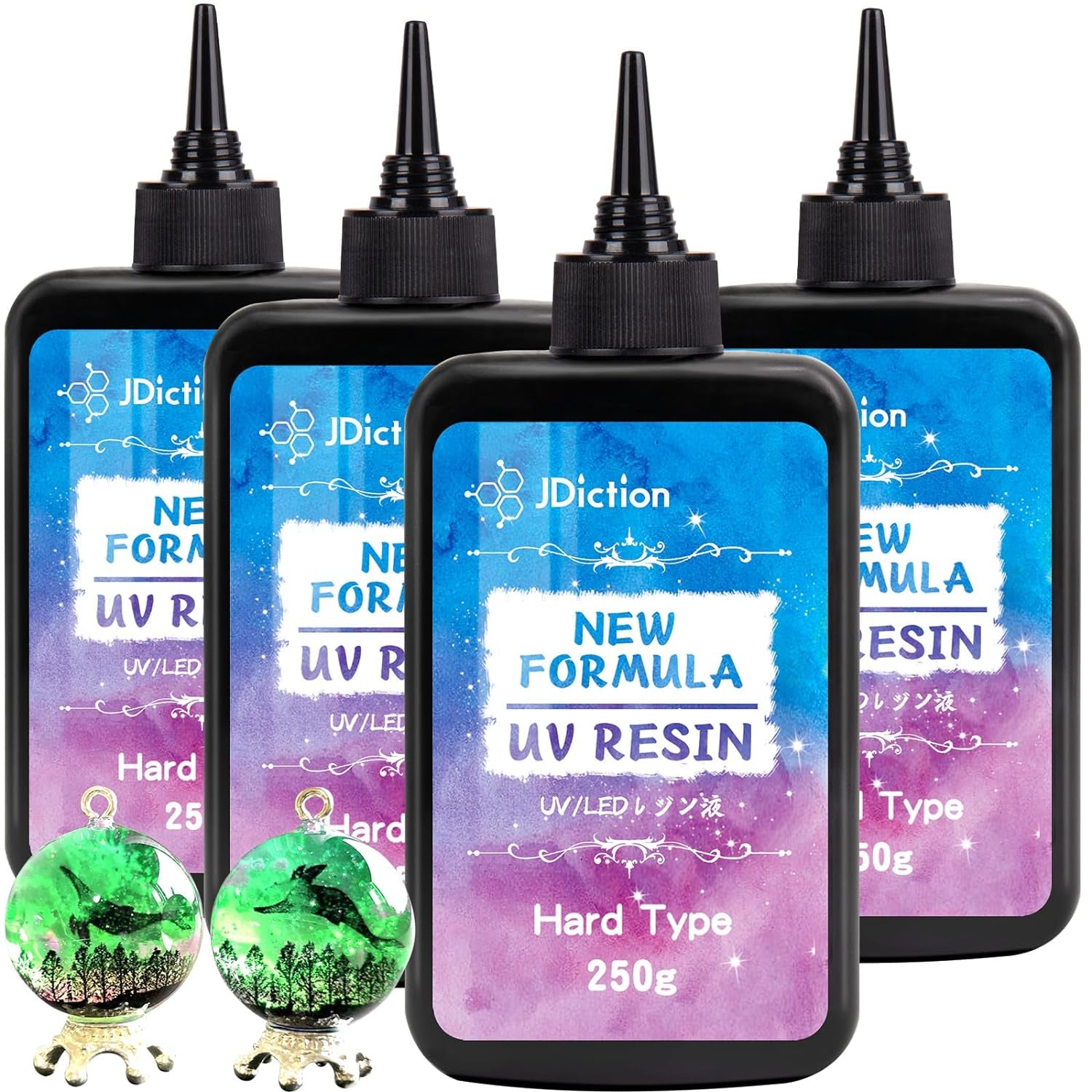 500G UV Resin; New Formula Crystal Clear UV Resin Solar Cure Sunlight Activated Hard UV Resin Kit for Jewelry Making, Casting and Coating DIY Crafts