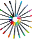 Artist Set of 20 Original Doodle Wash-Out Fabric Marker Set - Double-Ended Felt Tips in Handy Storage Box