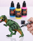 24 Colors Airbrush Paint Set Include Metallic and Neon Colors, Opaque & Water Based Acrylic Paint, Leather & Shoe Airbrush Paint Kit for Artists, Beginners, and Students