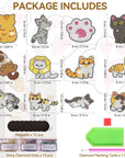 12 PCS Diamond Painting Refrigerator Magnets, Cat Diamond Painting Kits for Adults, Diamond Art Kits for Home Decor, Small Diamond Art Crafts