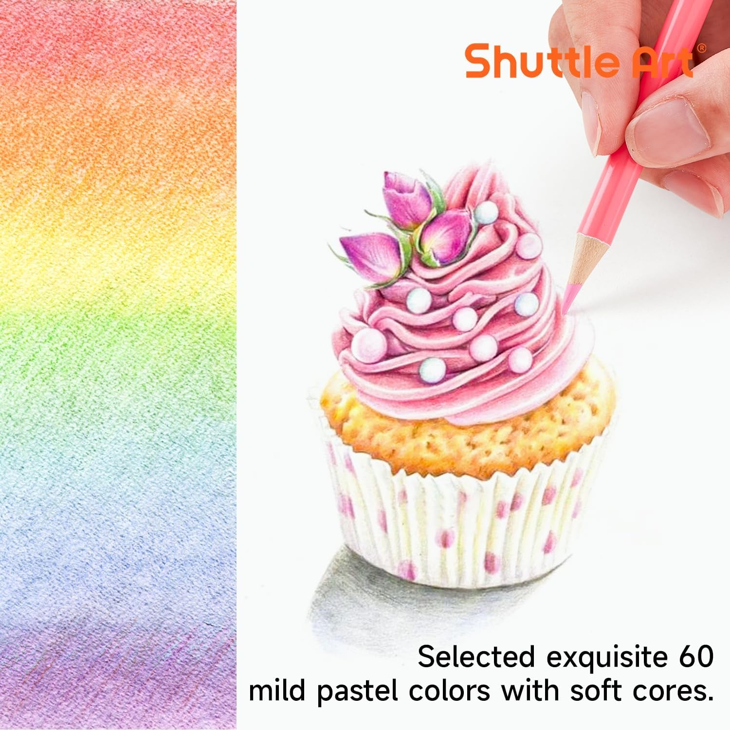 60 Pastel Colored Pencils, Colored Pencils for Adult Coloring, Soft Core Coloring Pencils in Gift Tin Box, Color Pencils for Kids Adults Beginners Artists Drawing Coloring Sketching