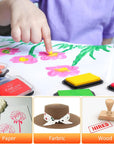 Large Finger Ink Pads for Kids Washable Craft Ink Stamp Pads, 16 Color DIY for Rubber Stamps, Paper, Scrapbooking, Wood Fabric, Best Gift for Kids(3.27"X4.39")
