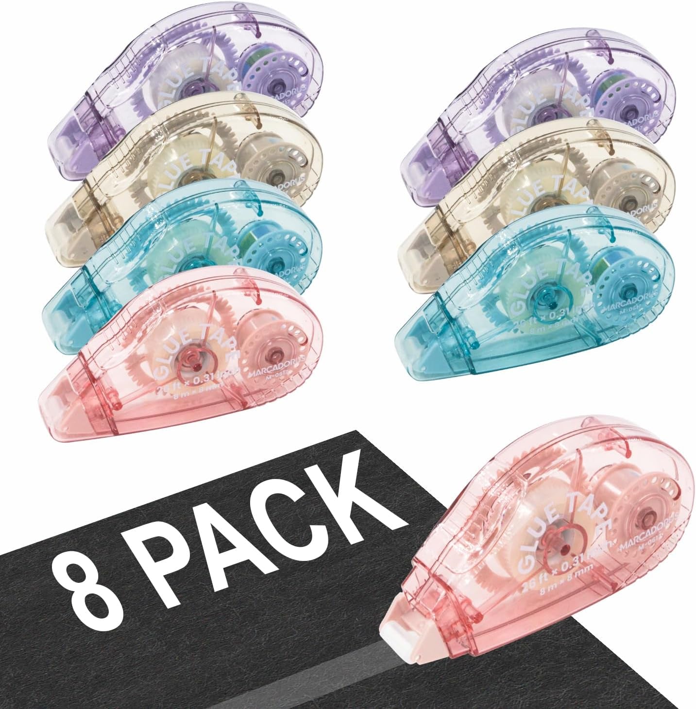 Glue Tape for Scrapbooking, Pack of 4 Scrapbook Tape, Double Sided Tape Roller for Crafts, 26 Ft X 0.31 in Tape Runner, Craft Supplies for Scrapbooking, Gift Wrapping and Photo Tape.