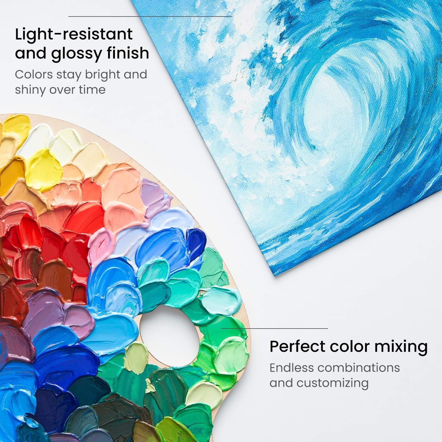 Acrylic Paint Set of 24 Tubes (0.74 Oz, 22 Ml) Non Toxic Acrylic Artist Paints, Heavy Body Acrylic Paint Art Supplies for Canvas Painting
