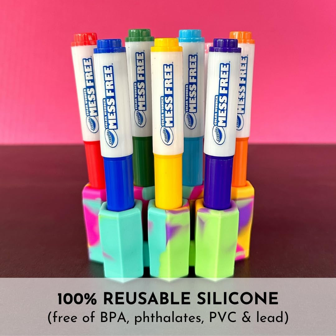 - Marker Parker, Holder to Keep Markers Organized, Fits Most Broad and Fine Tip Markers, 100% Silicone, as Seen on Shark Tank, Markers Not Included (Marigold)