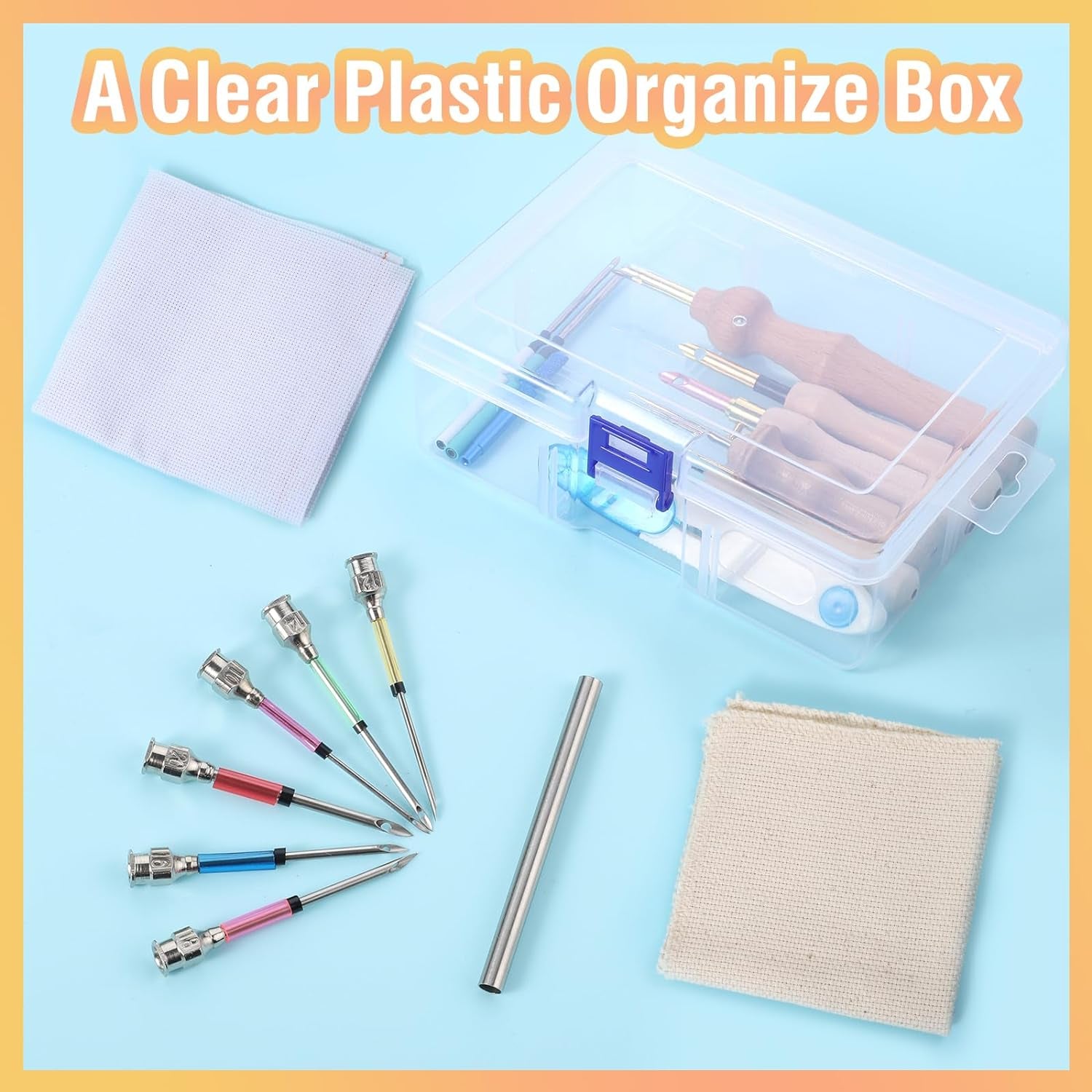 35 Pcs Punch Needle Kit, Punch Needle Tool Adjustable Punch Needle Embroidery Kits Include Wooden Handle Embroidery Pen Set, Big Eye Needles, Punch Needle Cloth - Stocking Stuffers for Adults Beginne
