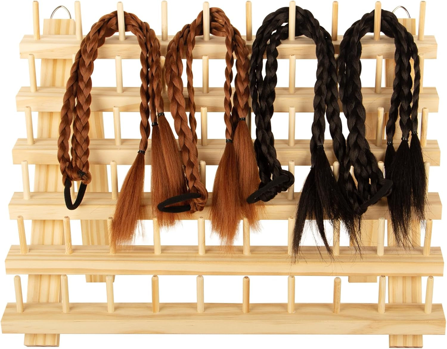 Nian Feng Braiding Hair Rack Stand for Hair Stylist, 2Pack Wooden Thread Holders for Spools of Thread, Spools Holder for Sewing Machine, Thread Racks for Spools of Thread, Sewing Organizer &amp; Storage.