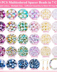 2200PCS Pearl Beads, 4/6/8/10Mm Multicolor Pearl Beads Loose Pearls for Crafts with Holes for Jewelry Making, Small Pearl Filler Beads for Crafting Bracelet Necklace Earrings