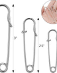 Large Safety Pins Pack of 40, Safety Pins Heavy Duty Assorted (2", 2.5", 3"), Blanket Pins Safety Pin Extra Sturdy Bulk Pins for Blankets, Skirts, Crafts, Kilts
