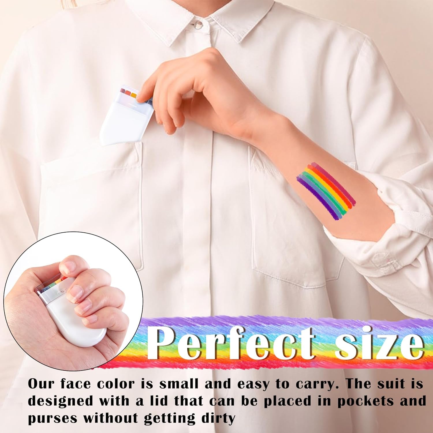 4 Pcs Rainbow Face Body Paint-Gay Pride Day Flag Face Paint-Lgbt Rainbow Stripe Crayon for Gays Pride Day,Lgbtq Community Celebrations Party
