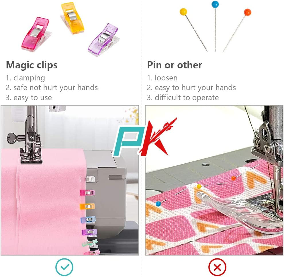 Large Sewing Clips Fabric Clips 50PCS Jumbo Quilt Clips for Quilting Assorted Colors, Multipurpose Plastic Clips Craft Clips Sewing Supplies Quilting Accessories Crafting Tools