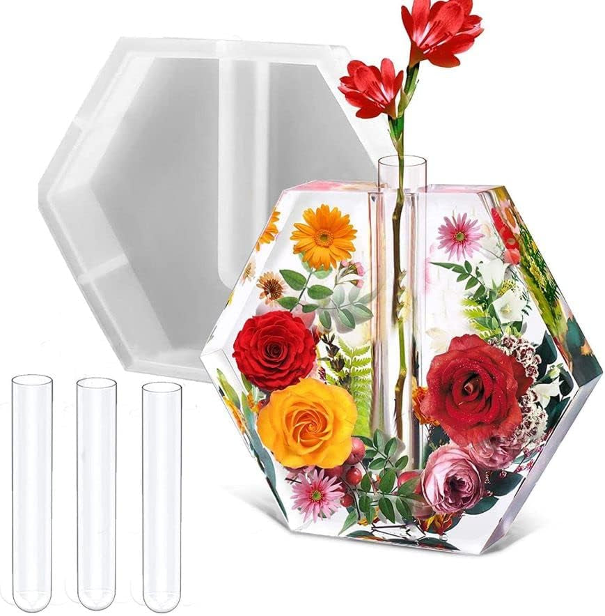 Large Silicone Molds for Resin,9 Inch Upgraded Large Resin Molds,Deep Epoxy Molds Hexagon for Flowers Preservation, Resin Art Casting, DIY Wedding, Valentine, Gift and Home Decors.