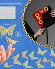 30 Pcs Stick Flat Back Roses Floral Stickers Adhesive Backed Roses Yellow Sunflower Heads 3D Butterfly Stickers for Graduation Cap Decoration Home Decor Craft Art Decor