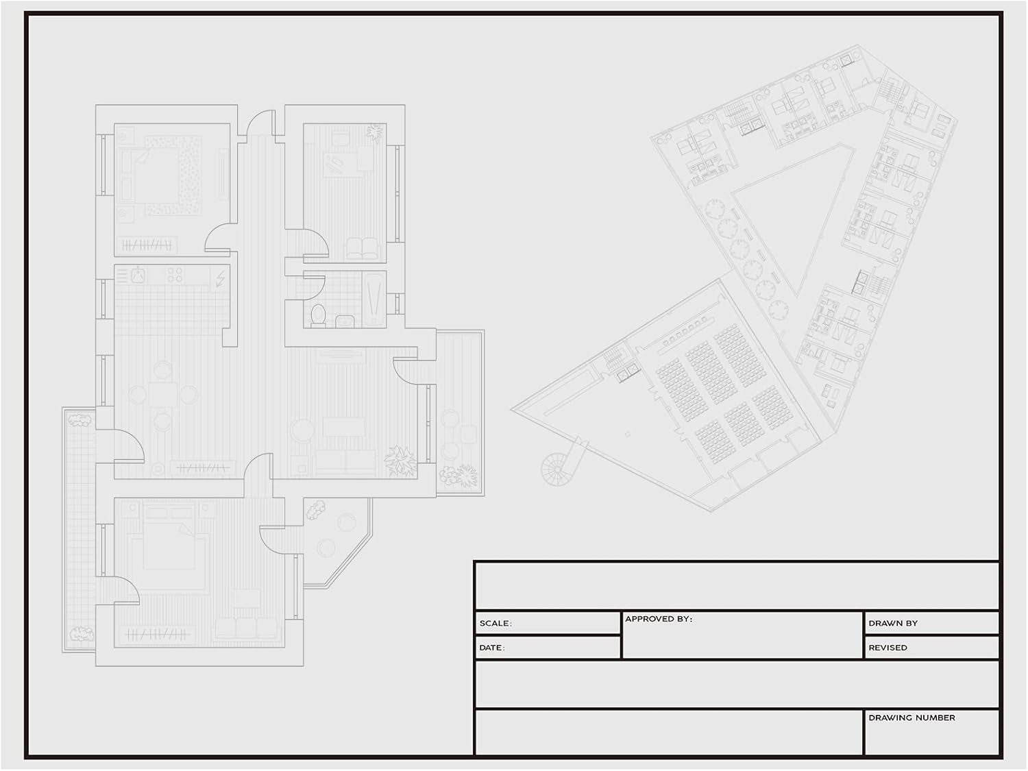 10 Sheets Architectural Vellum Paper Translucent White Vellum Sheets Drafting Paper Rag Vellum with Border and Title Block (18 X 24 Inches)