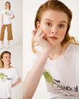 Biggdesign Faces Lucky Womens Crew Neck T-Shirt
