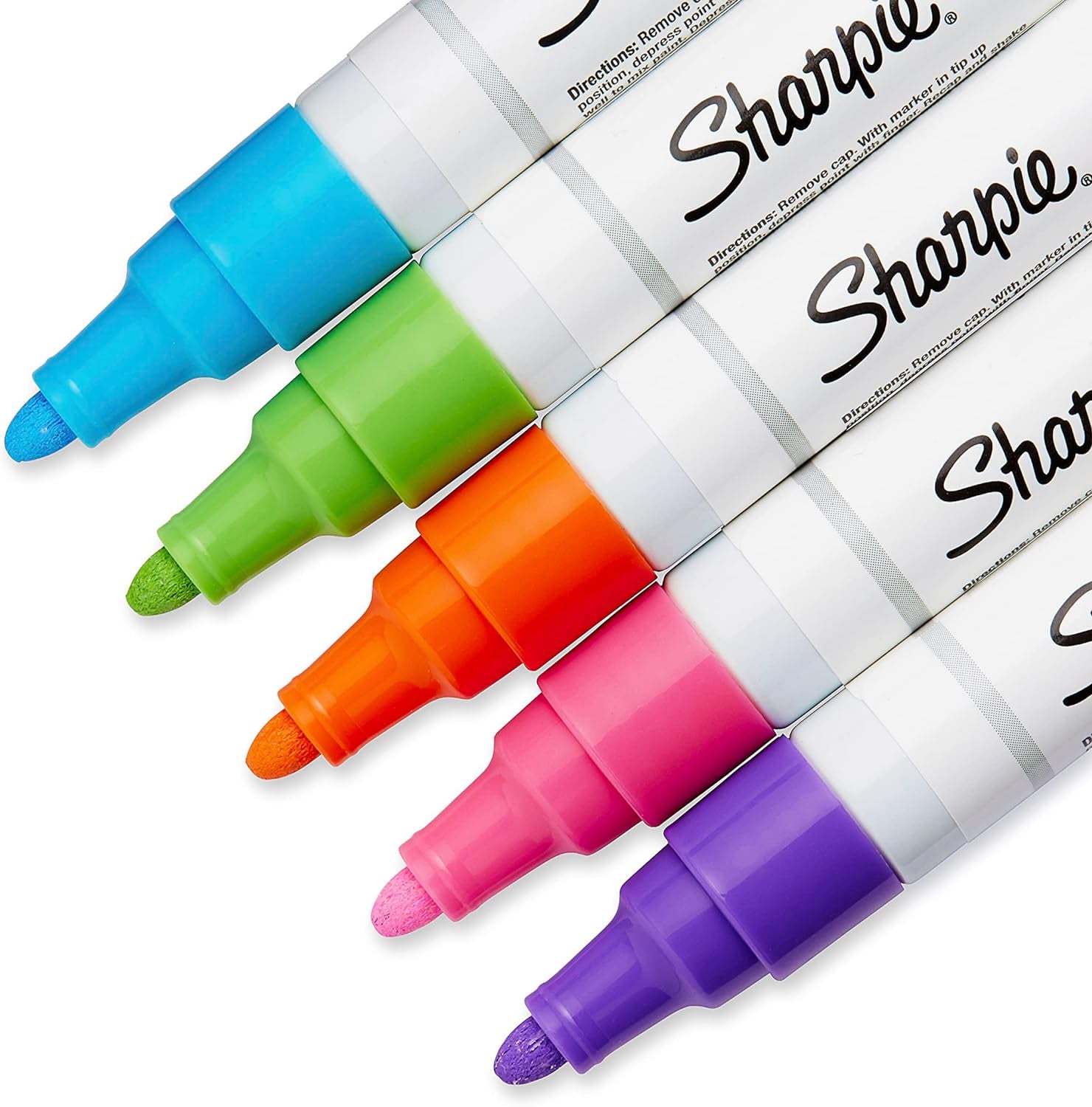 Oil-Based Paint Markers, Medium Point, Bright Colors, 5 Count - Great for Rock Painting