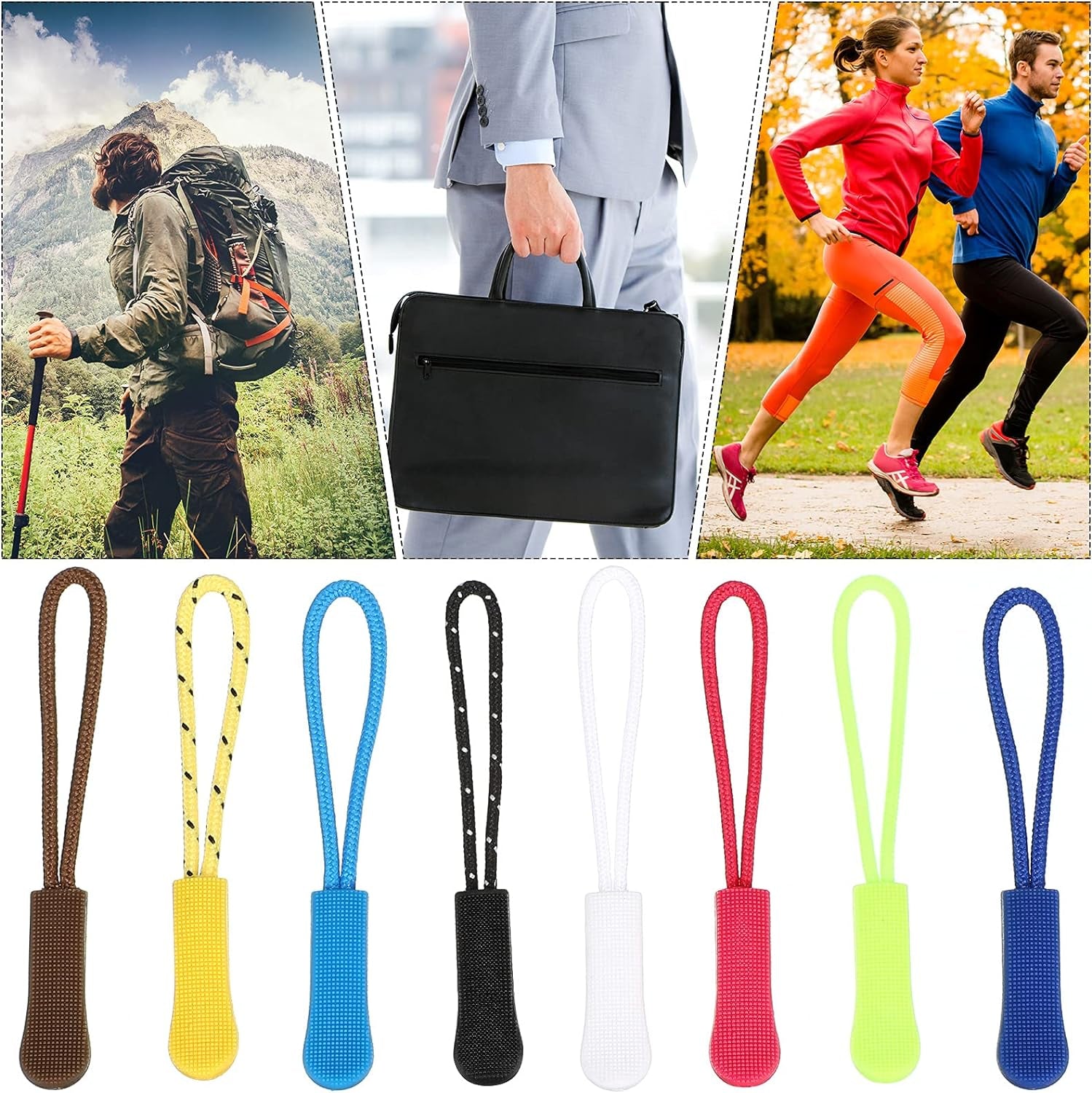 50 Pieces Zipper Pulls, 25 Colors Zipper Tags Strong Nylon Cord, Zipper Pull Replacement for Backpacks, Jackets, Luggage, Purses, Handbags, Sweatshirt
