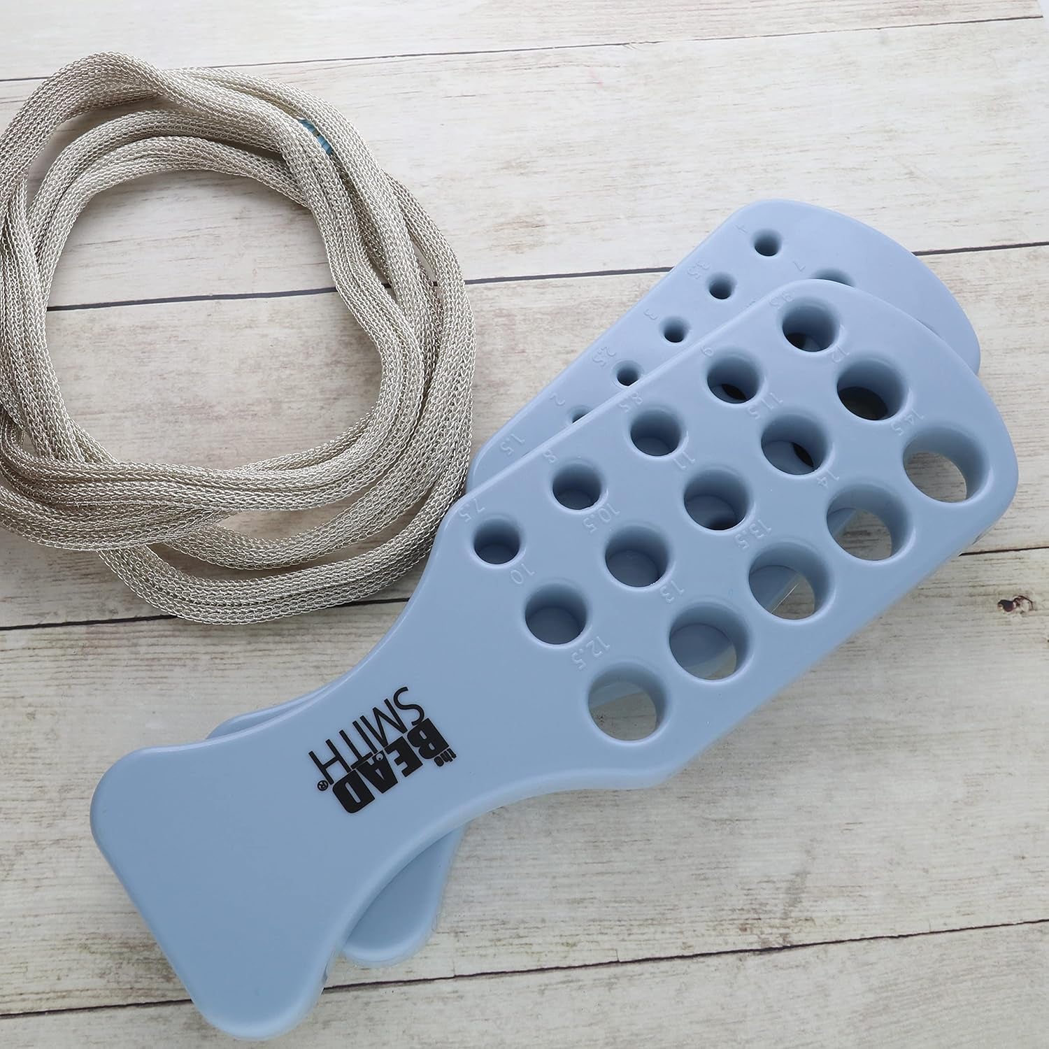 Wire Chain Drawplate, Durable Plastic with Handle, 2 Paddles, 33 Holes - Diameter Range 1.5 – 14.5Mm – Smooth, Shape and Condense Knitted, Crocheted, Woven or Braided Wire