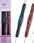 Premium Drill Pen, Comfortable Diamond Painting Pen, Diamond Art Accessories and Tools, 2 Pack, Frosted Red Velvet & Blue Licorice Swirl