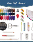 Sewing Kit for Adults and Kids - Small Beginner Set W/Multicolor Thread, Needles, Scissors, Thimble & Clips - Emergency Repair and Travel Kits - Sewing Accessories and Supplies